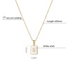 Immagine di Acciaio Inossidabile & Conchiglia Collana 18K Oro riempito Bianco Rettangolo Lettera Maiuscola 45cm Lunghezza, 1 Pz