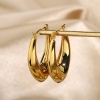 Immagine di Ecologico Semplice & Casual Stile Ins 18K Oro riempito 304 Acciaio Inossidabile Geometrica orecchino cerchio Per Donne 1 Paio