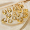 Immagine di Ecologico Semplice & Casual Stile Ins 18K Oro riempito 304 Acciaio Inossidabile Geometrica orecchino cerchio Per Donne 1 Paio