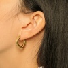 Immagine di Ecologico Semplice & Casual Stile Ins 18K Oro riempito 304 Acciaio Inossidabile Geometrica orecchino cerchio Per Donne 1 Paio