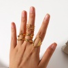 Picture of Eco-friendly Simple & Casual Simple 18K Real Gold Plated 304 Stainless Steel Open Wrap Rings For Women
