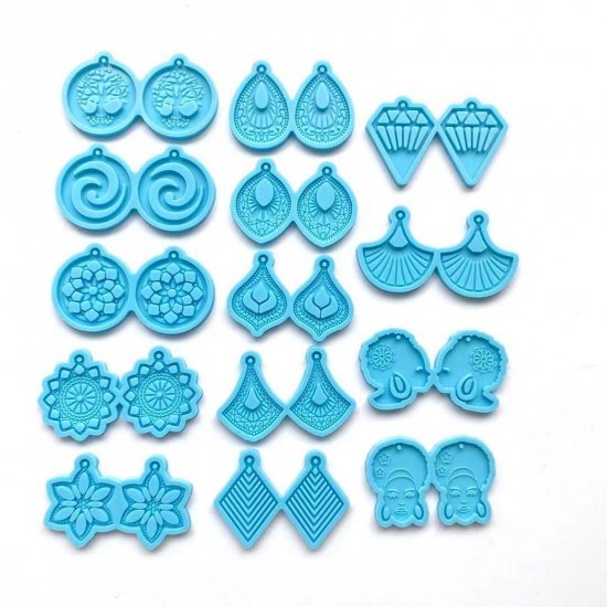 Picture of Silicone Resin Mold For Jewelry Making Blue 5 PCs