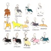 Picture of Zinc Based Alloy Pendants Dog Animal Silver Tone Multicolor Enamel 1 Piece