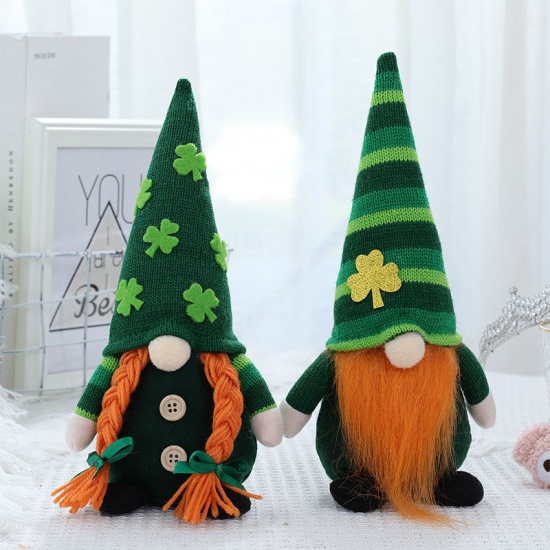 Picture of St.Patrick's Day Nonwoven Gnome Faceless Dwarf Elf Doll Ornament Decoration