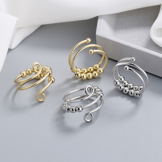 Picture of Open Adjustable Rings Multicolor Multilayer Geometric 1 Piece
