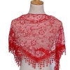 Immagine di 1# Spring Polyester Retro Lace Embroidered Tassel Women's Triangle Scarf Shawl Wrap