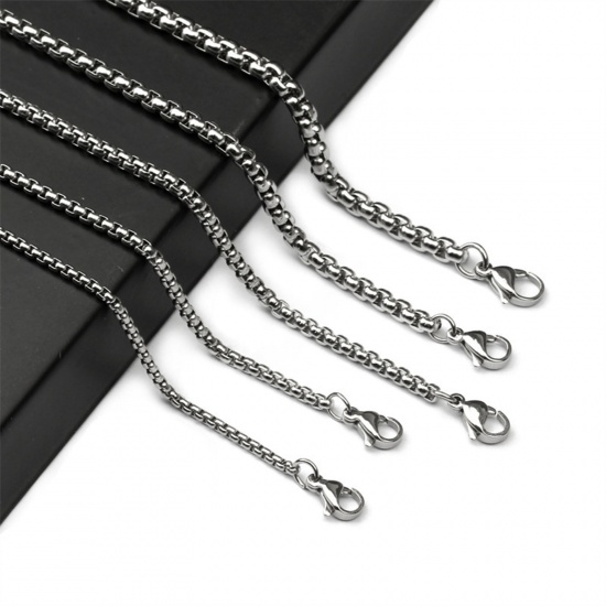 Picture of 201 Stainless Steel Box Chain Necklace Silver Tone