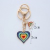Bild von Emaille Schlüsselkette & Schlüsselring Vergoldet Herz Regenbogen 1 Stück