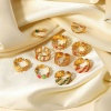 Picture of Stainless Steel Open Adjustable Rings Gold Plated Multicolor Enamel