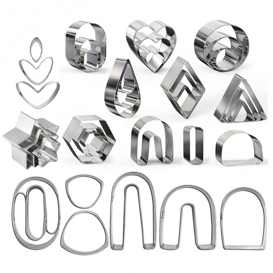 Picture of Stainless Steel Material Accessory Set For DIY Earings Pendants Multicolor 18cm x 6cm, 1 Set