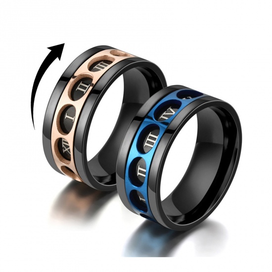 Picture of Stainless Steel Unadjustable Anti Anxiety Rings Multicolor Rotatable 1 Piece
