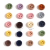 Immagine di Legno Bottone da Cucire Scrapbook Quattro Fori Tondo Multicolore 100 Pz