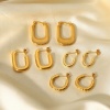 Bild von Umweltfreundlich Einfach und lässig Einfach 18K Vergoldet 304 Edelstahl Geometrie Ohrring Ohrstecker Für Frauen 1 Paar