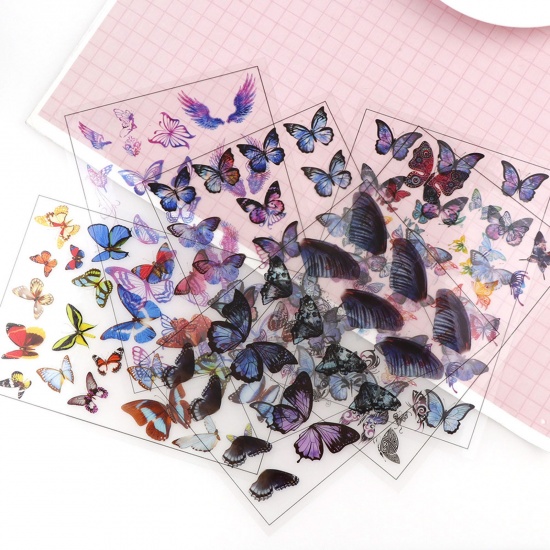 Picture of Plastic Resin Jewelry Craft Filling Material Multicolor Butterfly 15cm x 10.5cm, 1 Packet