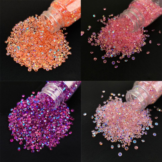Picture of Crystal Resin Jewelry Craft Filling Material Multicolor Rhinestone 5.2cm x 3cm, 1 Bottle