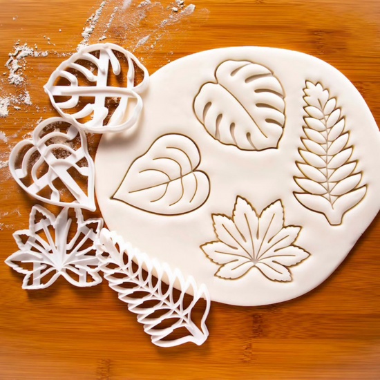 Picture of Plastic Fondant Cake Sugarcraft Clay Mold White Leaf