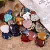 Picture of Stone ( Natural ) Charms Silver Tone Multicolor Heart 20mm x 20mm, 10 PCs