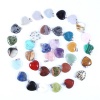 Picture of Stone ( Natural ) Charms Silver Tone Multicolor Heart 20mm x 20mm, 10 PCs