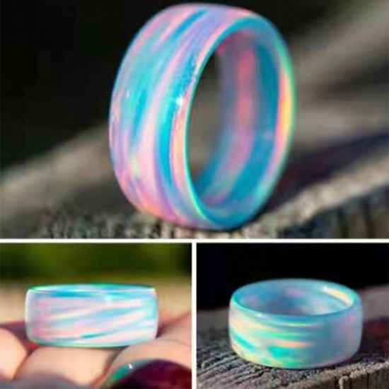 Picture of Acrylic Retro Unadjustable Rings Multicolor Luster