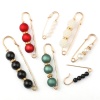 Immagine di Acrilato Elegante Spilla Oro Placcato Multicolore Imitata Perla Trasparente Strass 1 Pz
