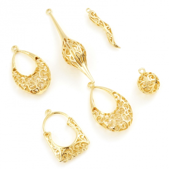 Picture of Copper Real Gold Plated Filigree 2 PCs