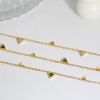 Immagine di Acciaio Inossidabile Elegante Collana Oro Placcato Triangolo Multicolore Cubic Zirconia 39cm Lunghezza, 1 Pz