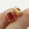 Picture of Copper & Glass Charms Rectangle Real Gold Plated Multicolor 11mm x 7mm, 2 PCs