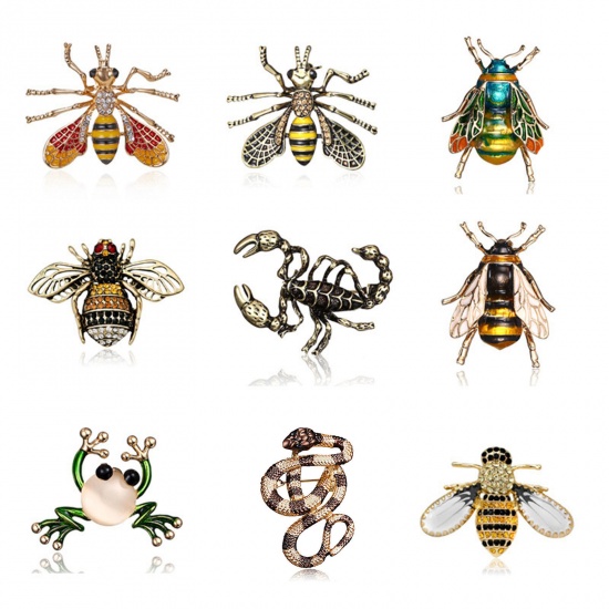 Picture of Retro Pin Brooches Insect Animal Animal Multicolor Rhinestone