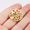 Immagine di 304 Stainless Steel Mother's Day Charms Multicolor Round Heart Message " MAMMA " 27mm x 25mm, 1 Piece