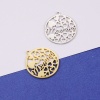 Immagine di 304 Acciaio Inossidabile Festa Della Mamma Charms Tondo Multicolore Cuore Messaggio " MAMMA " 27mm x 25mm, 1 Pz