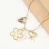 Immagine di Charm Clothes Necklace Gold Plated Heart Clear Rhinestone 51cm(20 1/8") long, 1 Piece