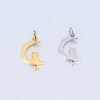 304 Stainless Steel Pet Silhouette Charms Multicolor Half Moon Cat Polished 1 Piece の画像
