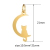 304 Stainless Steel Pet Silhouette Charms Multicolor Half Moon Cat Polished 1 Piece の画像