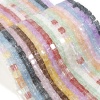Immagine di Glass Beads Square Multicolor Crackle About 6mm x 6mm, 37cm(14 5/8") long, 1 Strand (Approx 60 PCs/Strand)