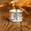 Picture of Stress Relieving Anxiety Fidget Spinner Unadjustable Retro Rings Antique Silver Color Rotatable Round Dandelion