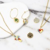 Picture of 304 Stainless Steel Charms Gold Plated Multicolor Heart Tree Enamel 1 Piece