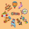 Picture of Fabric Iron On Patches Kids Patch Appliques (With Glue Back) Craft Multicolor Circus Troup 5 PCs
