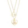 Immagine di Acciaio Inossidabile & Rame San Valentino Cavo Catena Collana Oro Placcato Geometrica Trasparente Cubic Zirconia 1 Pz