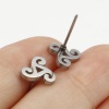 Bild von Edelstahl Ohrring Ohrstecker Silberfarbe Schmetterling Keltisch Knoten Hohl 6 Paare