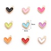 Picture of Zinc Based Alloy Valentine's Day Charms Heart Gold Plated Multicolor Enamel 9mm x 8mm, 20 PCs