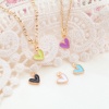 Zinc Based Alloy Valentine's Day Charms Heart Gold Plated Multicolor Enamel 9mm x 8mm, 20 PCs の画像