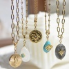 Picture of Stainless Steel Ins Style Charms Gold Plated Geometric 1 Piece