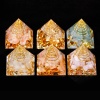 Picture of Stone ( Mix ) healing stone Travel Loose Ornaments Decorations Pyramid Multicolor No Hole About 3cm x 3cm, 1 Piece