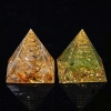 Picture of Stone ( Mix ) healing stone Travel Loose Ornaments Decorations Pyramid Multicolor No Hole About 3cm x 3cm, 1 Piece