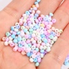 Picture of Glass Seed Beads Cylinder Multicolor Frosted Opaque 3mm x 2mm, Hole: Approx 0.8mm, 100 Grams