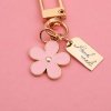 Bild von Exquisit Schlüsselkette & Schlüsselring Vergoldet Bunt Blumen Rechteck Emaille 1 Stück