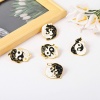 Picture of Religious Pin Brooches Animal Yin Yang Symbol Gold Plated Black & White Enamel