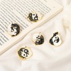 Bild von Religiös Brosche Tier Yin Yang Symbol Vergoldet Schwarz & Weiß Emaille 1 Stück