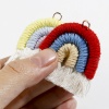 Picture of Cotton Tassel Pendants Rainbow Multicolor Handmade 4cm x 3.5cm, 1 Piece