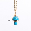 Picture of Stone ( Natural ) Charms Gold Plated Multicolor Mushroom 2cm, 1 Piece